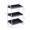 Hello Honey® 15.5" Heavily Distressed 3-Tier Metal Tray with White Frame & Rim
